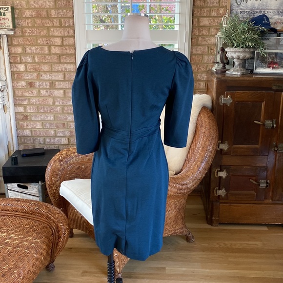 ANN TAYLOR PETITE BIT EQUESTRIAN HORSES 3/4 SLEEVE DRESS 6 P NEW - Picture 7 of 11